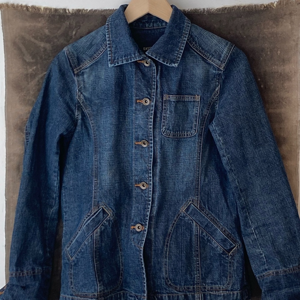 VINTAGE EAST BOY Japan Blue Denim Jean Jacket Button Front Women's Size S